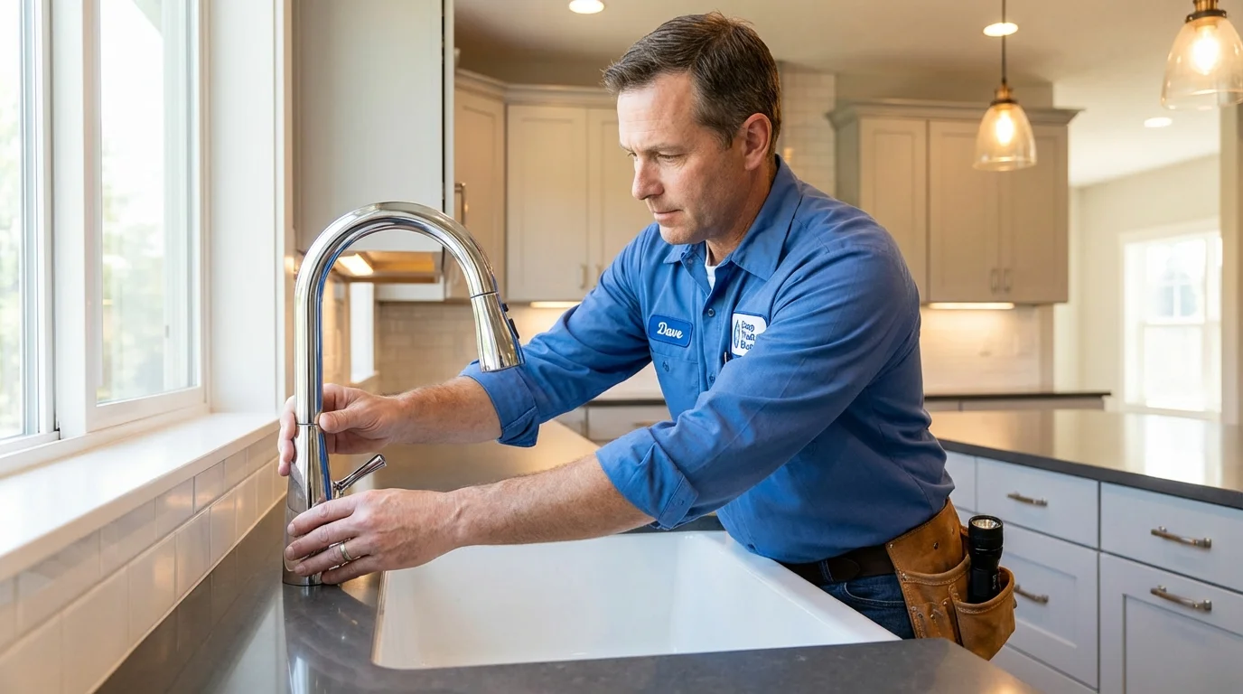 Kitchen faucet installation by Johns Plumbing LLC in Plankinton